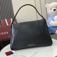 Gucci Women GG Emblem Medium Shoulder Bag-Black 815216AAEC21000 (1)