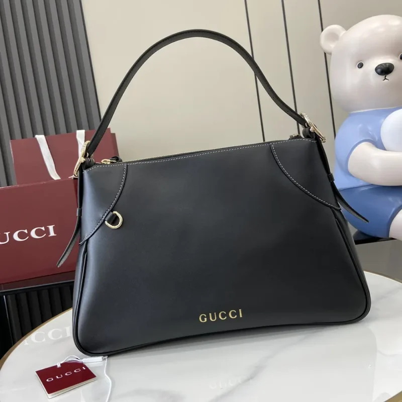 Gucci Women GG Emblem Medium Shoulder Bag-Black 815216AAEC21000