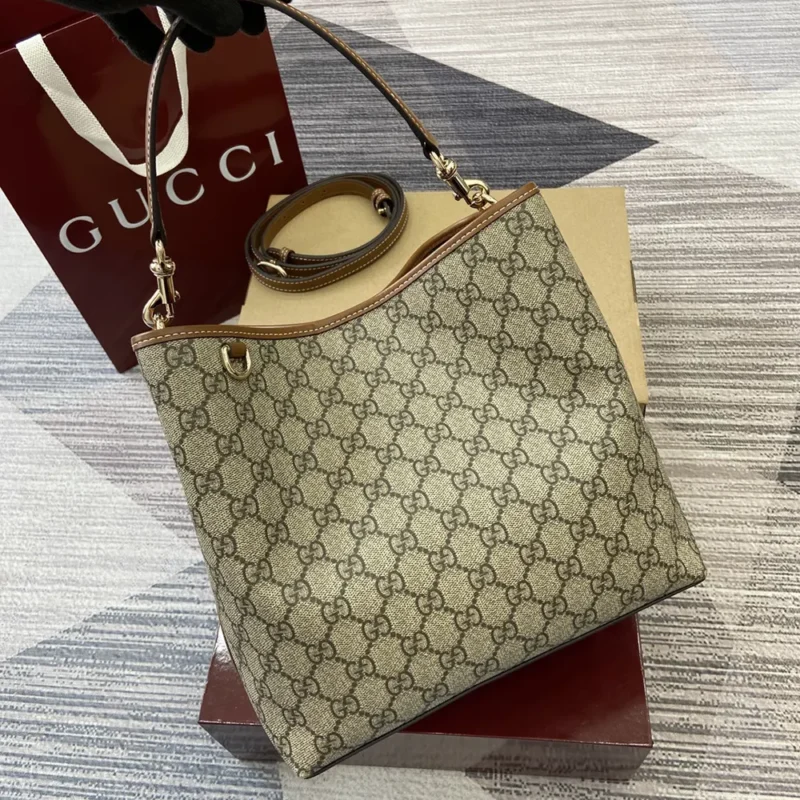 Gucci Women GG Emblem Small Shoulder Bag-Brown 815103FAD6L9758