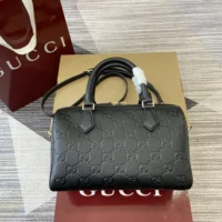 Gucci Women GG Emblem Small Top Handle Bag 815255AAEEM1000 (1)