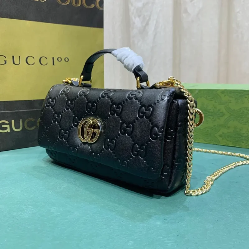 Gucci Women GG Milano Mini Top Handle Bag-Black 806017AAD5U1000