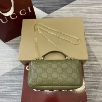 Gucci Women GG Milano Mini Top Handle Bag Green-806017AAD5U3335 (1)