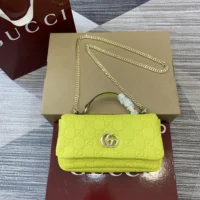 Gucci Women GG Milano Mini Top Handle Bag Yellow-806017AAD5U3520 (1)