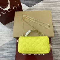 Gucci Women GG Milano Mini Top Handle Bag Yellow-806017AAD5U3520 (1)