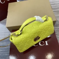 Gucci Women GG Milano Mini Top Handle Bag Yellow-806017AAD5U3520 (1)