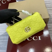 Gucci Women GG Milano Mini Top Handle Bag Yellow-806017AAD5U3520 (1)