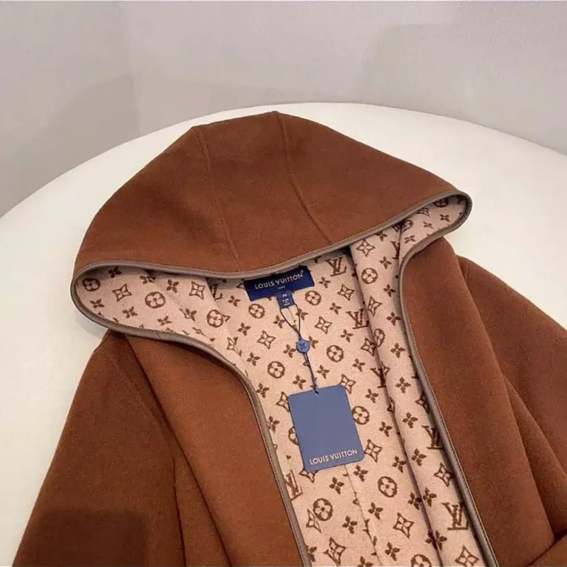 Louis Vuitton LV Women Manteau Signature Short Hooded Wrap Coat-AFCL3