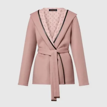 Louis Vuitton LV Women Signature Short Hooded Wrap Coat Pink-1AFCLR