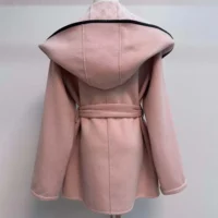 Louis Vuitton LV Women Signature Short Hooded Wrap Coat Pink-1AFCLR (1)