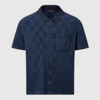 Louis Vuitton Men Damier French Terry Short-Sleeved Cotton-Blend Shirt 1AGK51 (1)