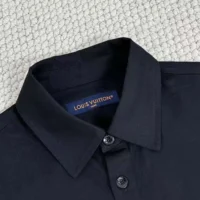 Louis Vuitton Men Flocked Short-Sleeved Cotton Shirt 1AFR05 (1)