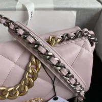 Chanel Women 19 Handbag Shiny Lambskin Gold-Tone Silver-Tone & Ruthenium-Light Pink (1)