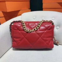 Chanel Women 19 Handbag Shiny Lambskin Gold-Tone Silver-Tone & Ruthenium-Red (1)