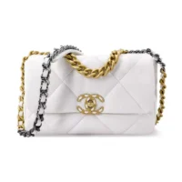 Chanel Women 19 Handbag Shiny Lambskin Gold-Tone Silver-Tone & Ruthenium-White (1)