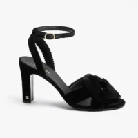 Chanel Women Sandals Velvet Velvet Black 90mm Heel (1)