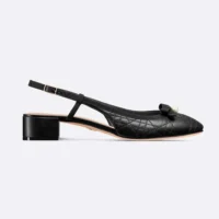 Dior Women Dior Women Ballet Slingback Pump Black Quilted Cannage Calfskin