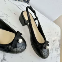 Dior Women Ballet Slingback Pump Black Quilted Cannage Calfskin (1)