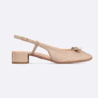 Dior Women Ballet Slingback Pump Nude Quilted Cannage Calfskin