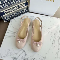 Dior Women Ballet Slingback Pump Nude Quilted Cannage Calfskin (1)