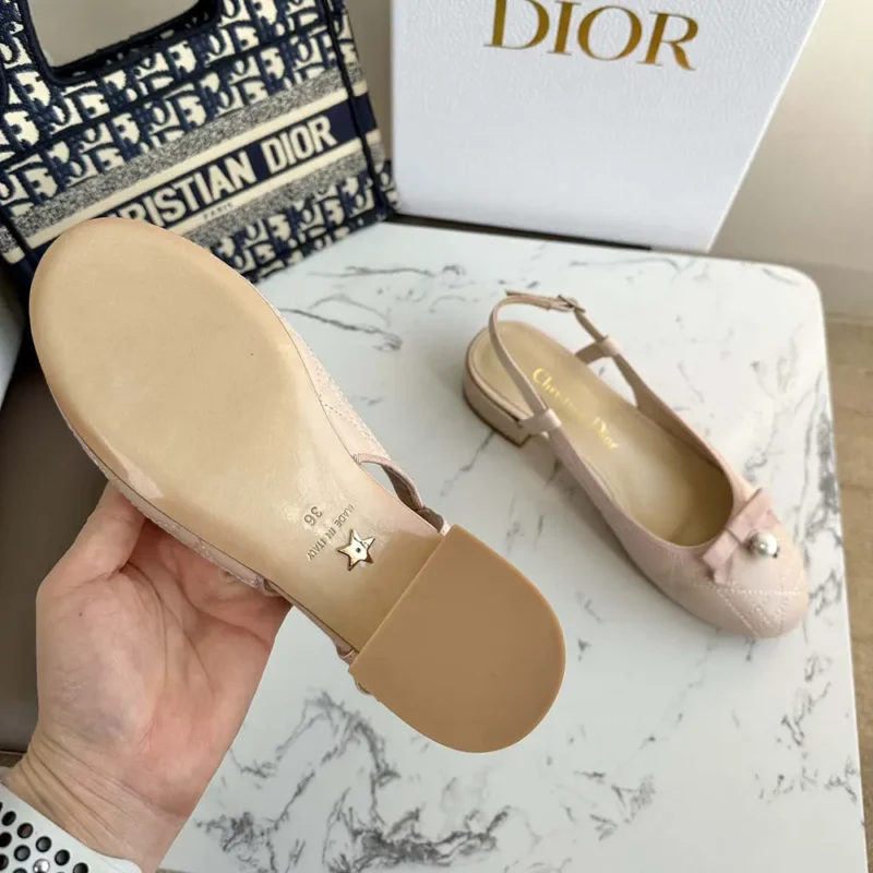 Dior Women Ballet Slingback Pump Nude Quilted Cannage Calfskin