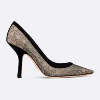 Dior Women Capture Pump Transparent Mesh with Silver-Tone Strass Cannage Motif