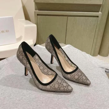 Dior Women Capture Pump Transparent Mesh with Silver-Tone Strass Cannage Motif