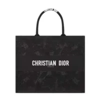 Dior Women Large Book Tote Black D-Lace Butterfly Embroidery (1)