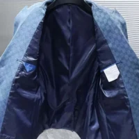 Gucci Men Broken Suits for GG Flannel Jacket-Blue (1)