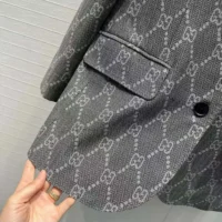 Gucci Women Broken Suits for GG Flannel Jacket-Grey (1)