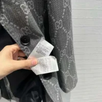 Gucci Women Broken Suits for GG Flannel Jacket-Grey (1)