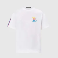 Louis Vuitton Men Graphic Cotton T-Shirt-White 1AFVUV