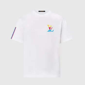 Louis Vuitton Men Graphic Cotton T-Shirt-White 1AFVUV