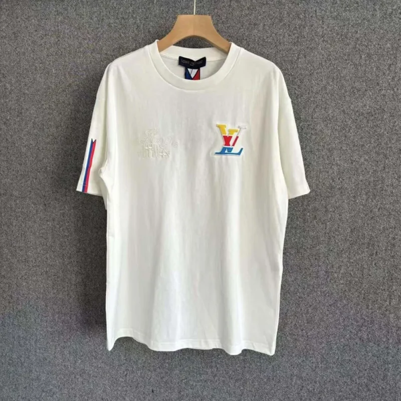 Louis Vuitton Men Graphic Cotton T-Shirt-White 1AFVUV