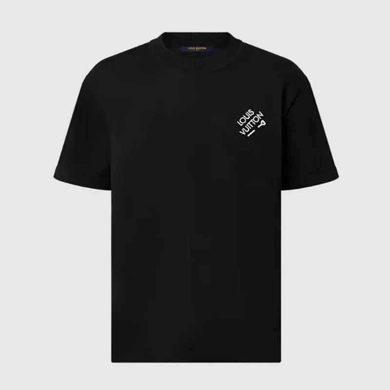 Louis Vuitton Men Signature Short-Sleeved T-Shirt-Black 1AATXE