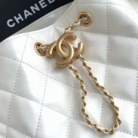 Chanel Women 25 Hobo Bag Calfskin Gold Tone Metal-White (1)