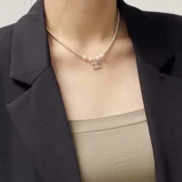 Chanel Women Long Necklace in Metal Resin Glass Pearls (1)