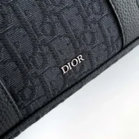 Dior Men Zipped Briefcase Black Dior Oblique Jacquard and Black Grained Calfskin (1)