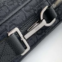 Dior Men Zipped Briefcase Black Dior Oblique Jacquard and Black Grained Calfskin (1)