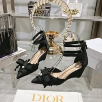 Dior Women Adiorable Wedge Pump Black Fringed Grosgrain (1)