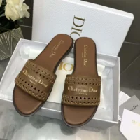 Dior Women Camel Calfskin with Openwork Microcannage Motif (1)