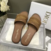 Dior Women Camel Calfskin with Openwork Microcannage Motif (1)