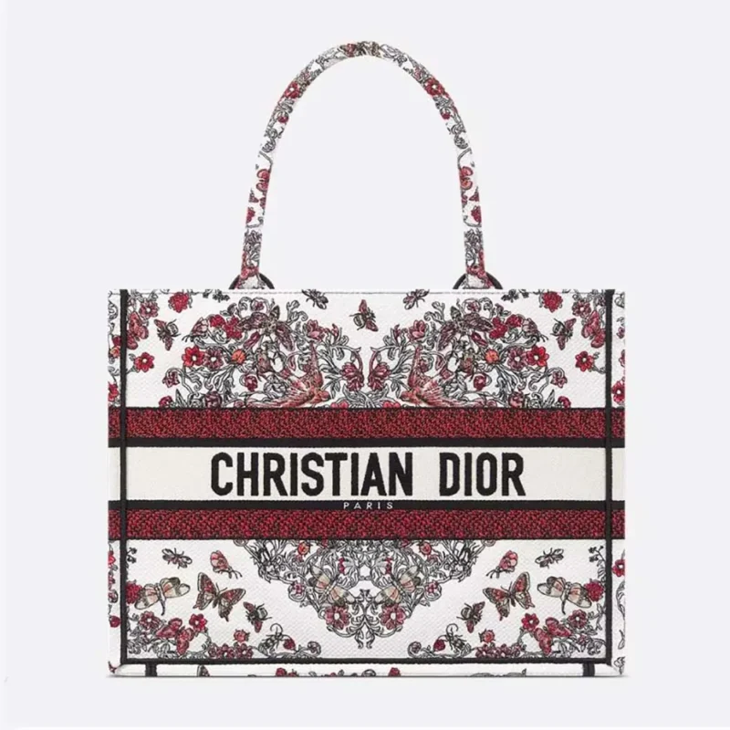 Dior Women Dioramour Medium Dior Book Tote Latte Embroidery M1296ZEEI