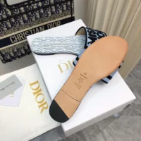 Dior Women Dway Slide Embroidered Cotton and Pale Blue Miss Dior Allover Motif (1)