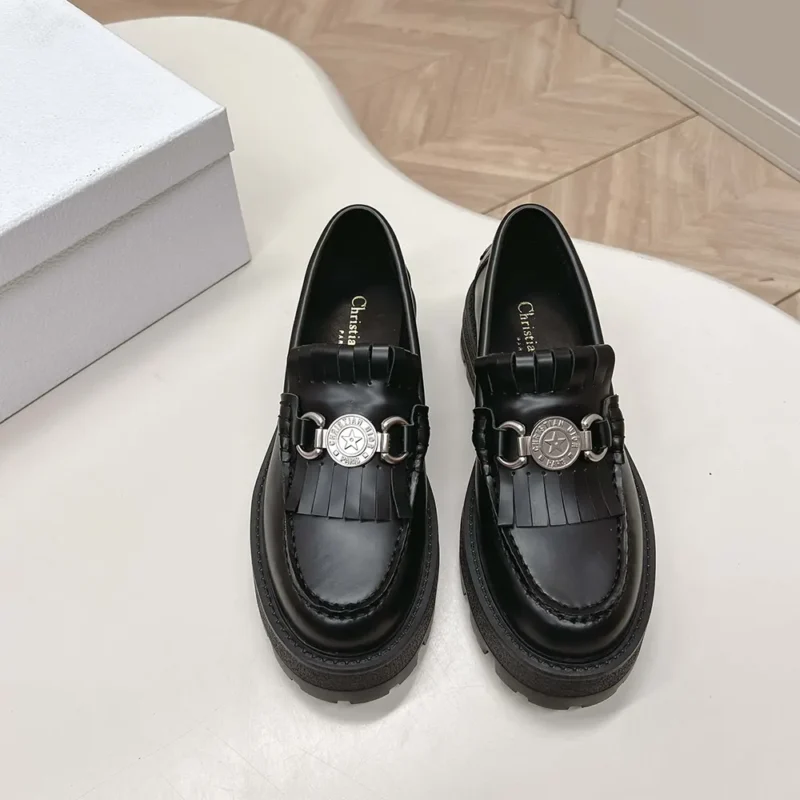 Dior Women Emblem Loafer Black Brushed Calfskin KDB962MAC