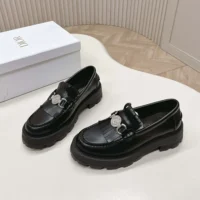 Dior Women Emblem Loafer Black Brushed Calfskin KDB962MAC (1)