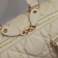 Dior Women Groove 25 Bag Dusty Ivory Macrocannage Calfskin M1365UBOL (1)