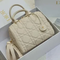 Dior Women Groove 25 Bag Dusty Ivory Macrocannage Calfskin M1365UBOL (1)