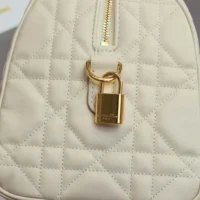 Dior Women Groove 25 Bag Dusty Ivory Macrocannage Calfskin M1365UBOL (1)