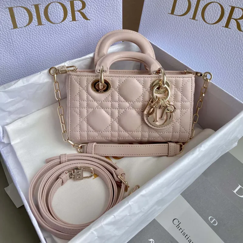 Dior Women Lady D-Joy Micro Bag Powder Pink Cannage Lambskin S0910ONGE