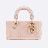 Dior Women Lady D-Joy Micro Bag Powder Pink Cannage Lambskin S0910ONGE